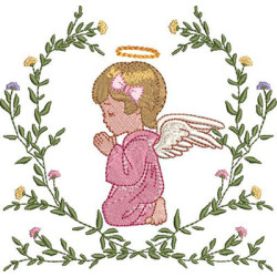 LITTLE ANGEL ON FLORAL FRAME 