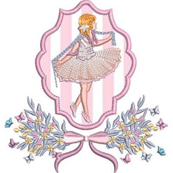 Diseño Para Bordado Bailarina En El Marco 3