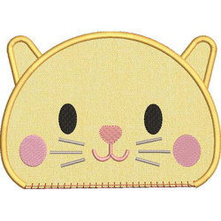 Embroidery Design Applied Kitten 1