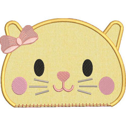 Embroidery Design Applied Kitten 2