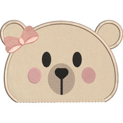 Embroidery Design Bear Applied 2