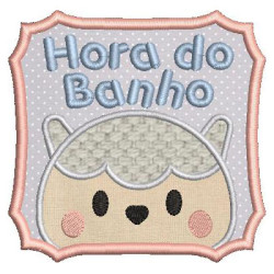 Matriz De Bordado Hora Do Banho Ovelhinha Aplicada 1