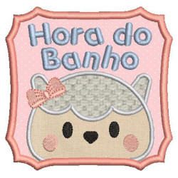 Embroidery Design Applied Bath Time Little Sheep 2