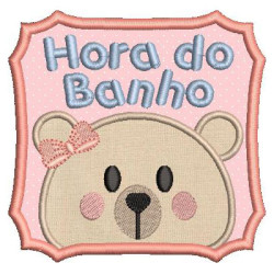 Embroidery Design Applied Bath Time Little Bear 2