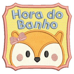 Matriz De Bordado Hora Do Banho Raposinha Aplicada 2