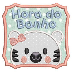 Matriz De Bordado Hora Do Banho Zebra Aplicada 2