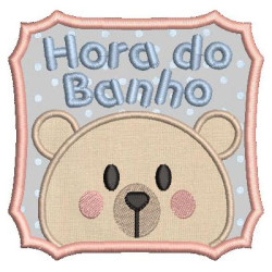 Matriz De Bordado Hora Do Banho Urso Aplicado 1