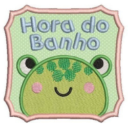 Matriz De Bordado Hora Do Banho Sapinho Aplicado