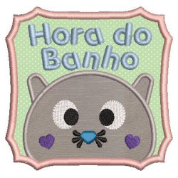 Embroidery Design Applied Bath Time Little Bat