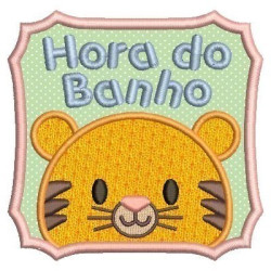 Matriz De Bordado Hora Do Banho Tigre Aplicado 1