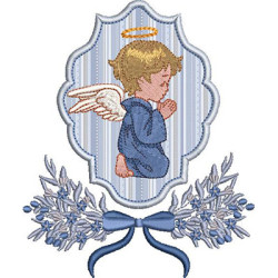 Embroidery Design Angel In The Floral Frame 3