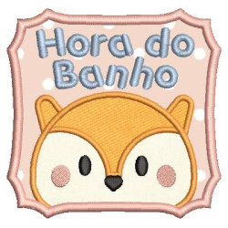 Matriz De Bordado Hora Do Banho Raposinha Aplicada 1