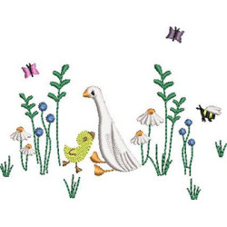 Embroidery Design Goose In The Wood