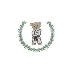 Embroidery Design Fighting Bear In The Frame