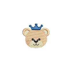 Embroidery Design Little Bear With Crown