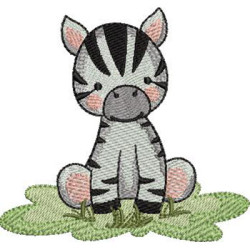 Embroidery Design Baby Safari Zebra 1