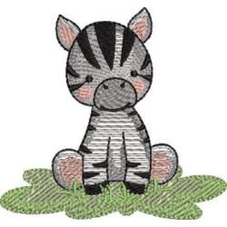 Embroidery Design Baby Safari Zebra Rippled