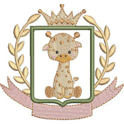 Matriz De Bordado Moldura Safari Girafa Bebê 1