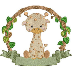 Embroidery Design Frame Safari Giraffe Baby 5