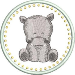 Diseño Para Bordado Cuadro Bebé Hipopótamo 5