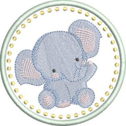 Embroidery Design Frame Elephant Baby 5