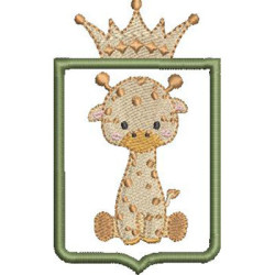 Matriz De Bordado Moldura Safari Girafa Bebê 3