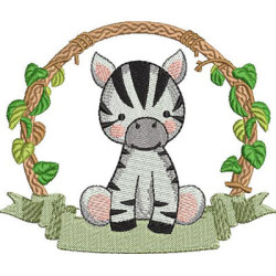 Embroidery Design Frame Safari Zebra Baby 5