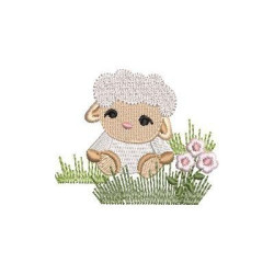 Embroidery Design Sheep Sitting 3