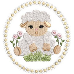 Embroidery Design Sheep Frame 2