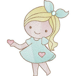 Embroidery Design Rippled Girl 3 Sizes 1
