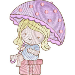 Embroidery Design Rippled Girl 3 Sizes 4