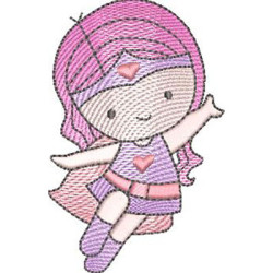Embroidery Design Rippled Girl 3 Sizes 7