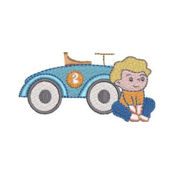 Diseño Para Bordado Niño Con Carro