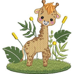 Diseño Para Bordado Safari De Jirafas 1
