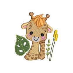 Diseño Para Bordado Safari De Jirafa 2