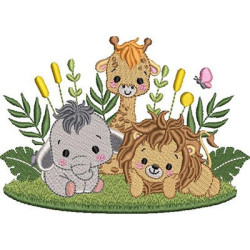 Matriz De Bordado Animais Trio Safari 2
