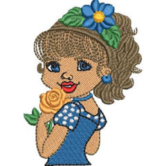 Embroidery Design Florist Doll..