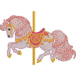 Diseño Para Bordado Caballo De Carrusel 9 Cm