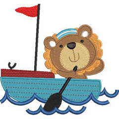 Embroidery Design Lion In The Boat..