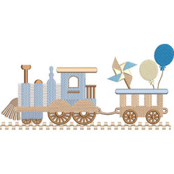 Matriz De Bordado Locomotiva Trem Infantil 18 Cm