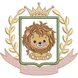 Matriz De Bordado Leão Na Moldura Para Personalizar Nome