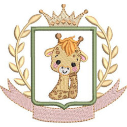 Matriz De Bordado Girafa Na Moldura Para Personalizar Nome