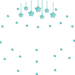 Matriz De Bordado Estrelinhas Para Escrever Nome Bastidor De 20 Cm