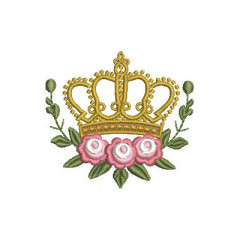 Diseño Para Bordado Corona De Princesa Con Rosas..