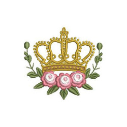 Matriz De Bordado Coroa De Princesa Com Rosas