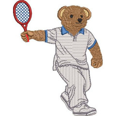 Diseño Para Bordado Oso Que Juega Al Tenis..