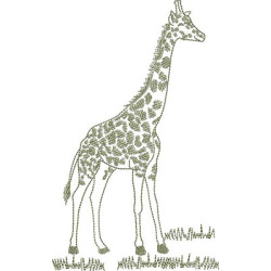 Matriz De Bordado Girafa Safari Contornado 20 Cm