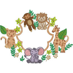 Matriz De Bordado Moldura Safari 10 Cm De Altura