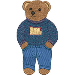 Matriz De Bordado Urso Com As Mãos No Bolso
