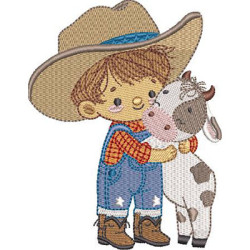 Matriz De Bordado Cowboy Com Vaquinha Cute